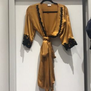 La Perla Gold Silk Robe Size 3